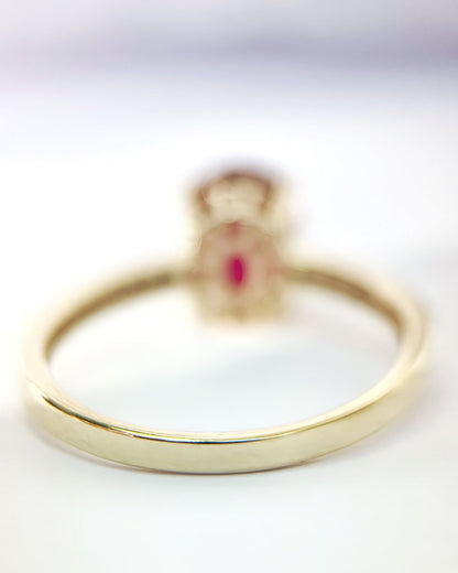 Bague Solitaire Rubis 2.78 carats &amp; Diamants "Télma" - Elliade Paris