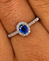 Bague Solitaire Saphir 0.61 carat & Diamants 0.22 carat "Edwige" - Elliade Paris