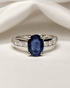 Bague Solitaire Saphir 1 carat & Diamants "Gina" - Elliade Paris