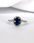 Bague Solitaire Saphir 1.70 carat & Diamants 0.48 carat "Clothilde" - Elliade Paris