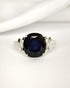 Bague Solitaire Saphir 4.40 carats & Diamants "Camélia" - Elliade Paris
