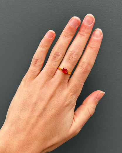 Bague Solitaire Saphir de feu 1 carat &quot;Amor&quot; - Elliade Paris