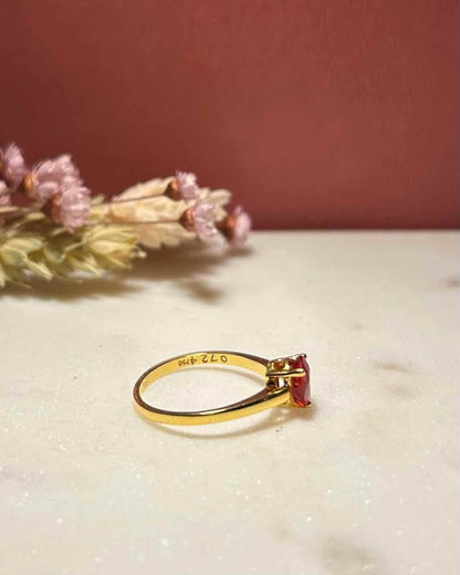 Bague Solitaire Saphir de feu 1 carat &quot;Amor&quot; - Elliade Paris