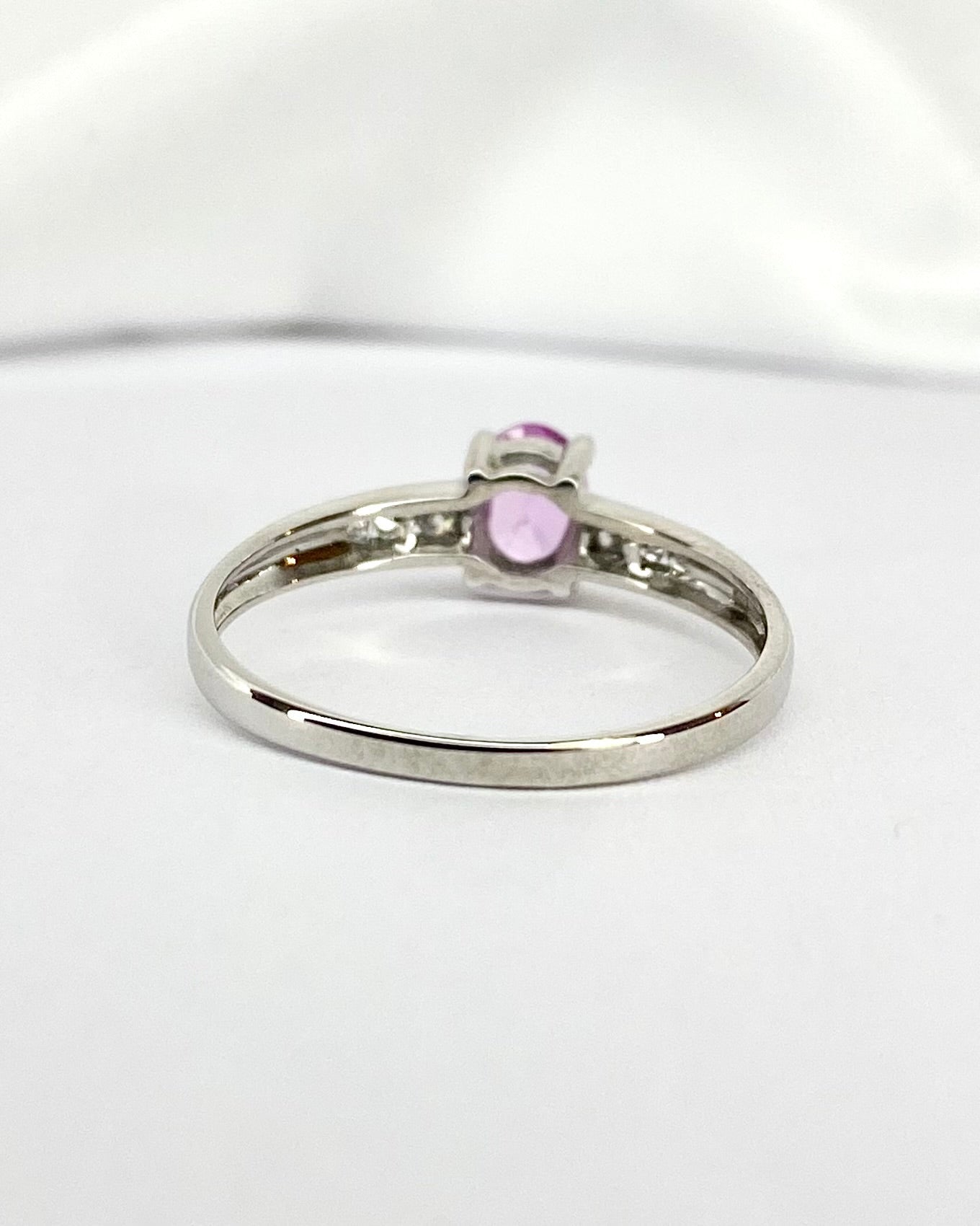 Bague Solitaire Saphir Rose 0.43 carat &amp; Diamants "Séraphine" - Elliade Paris