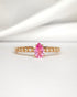 Bague Solitaire Saphir Rose 0.43 carat & Diamants "Victoria" - Elliade Paris