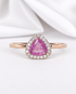 Bague Solitaire Saphir Rose 1 carat & Topazes "Mandy" - Elliade Paris
