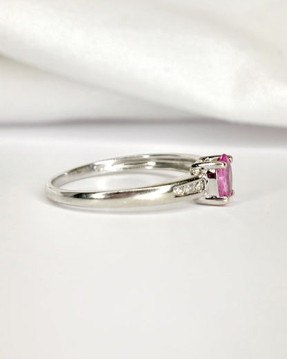 Bague Solitaire Saphir Rose &amp; Diamants "Rosalia" - Elliade Paris