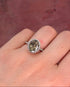 Bague Solitaire Saphir Vert 4.38 carats & Diamants 0.48 carat 4,36g "Lysia" - Elliade Paris