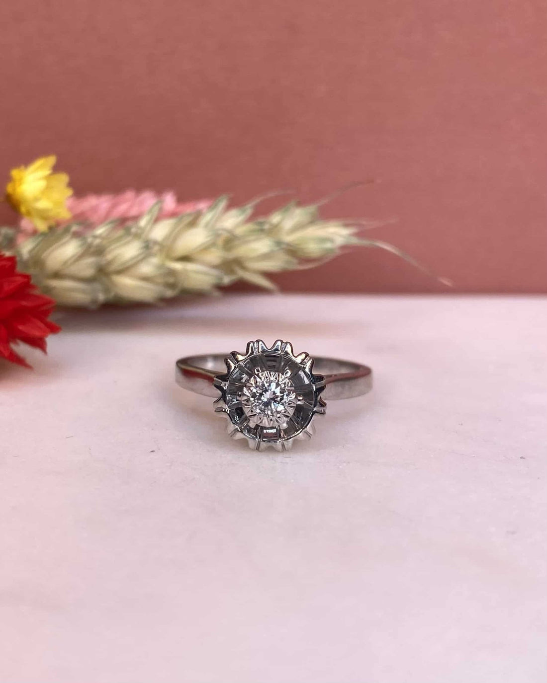 Bague Solitaire style Art - Deco Diamant &quot;Noreen&quot; - Elliade Paris