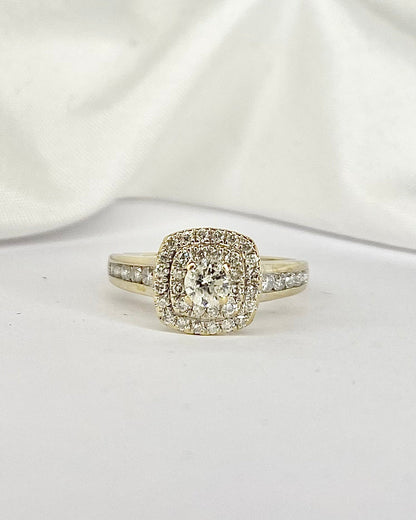 Bague Solitaire Style Art Déco Diamants 0.80 carat &quot;Colombe&quot; - Elliade Paris