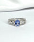 Bague Solitaire Tanzanite 1.10 carat & Diamants 0.44 carat "Line" - Elliade Paris