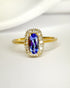 Bague Solitaire Tanzanite 1.13 carat & Diamants 0.35 carat "Violetta" - Elliade Paris