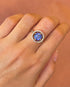 Bague Solitaire Tanzanite 2.30 carats & Diamants 0.40 carat 4,59g "Iliana" - Elliade Paris