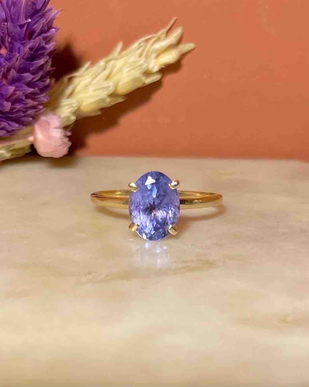 Bague Solitaire Tanzanite 2.50 carats "Deborah" - Elliade Paris