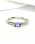 Bague Solitaire Tanzanite & Diamants "Daliah" - Elliade Paris