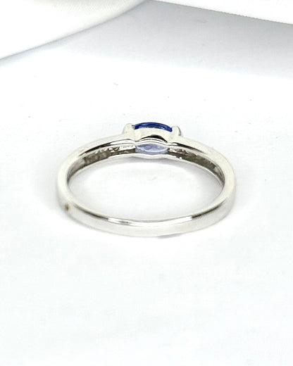 Bague Solitaire Tanzanite &amp; Diamants "Daliah" - Elliade Paris