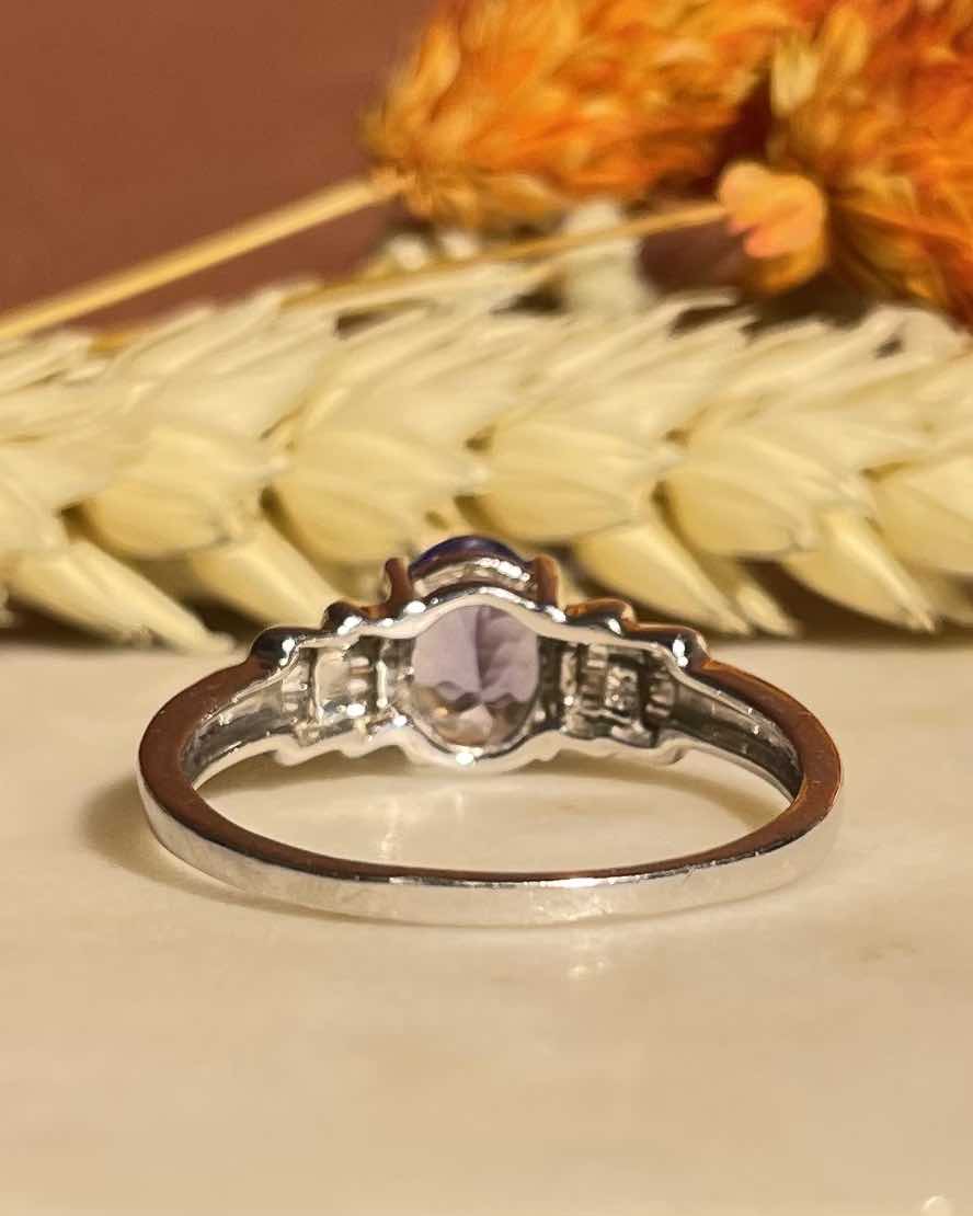Bague Solitaire Tanzanite &amp; Diamants "Galia" - Elliade Paris