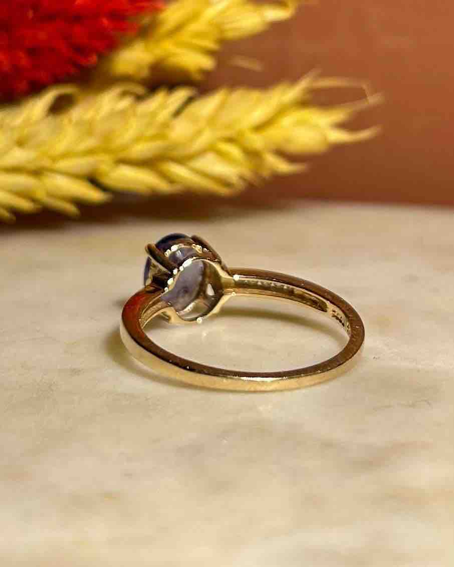 Bague Solitaire Tanzanite &amp; Diamants "Megan" - Elliade Paris