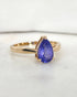 Bague Solitaire Tanzanite Poire 1.32 carat "Roxanne" - Elliade Paris