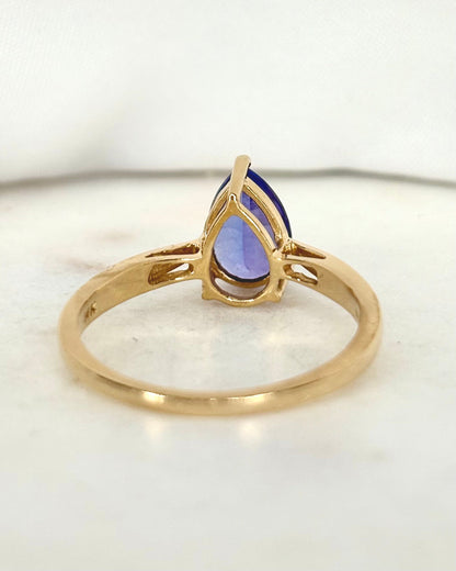 Bague Solitaire Tanzanite Poire 1.32 carat &quot;Roxanne&quot; - Elliade Paris