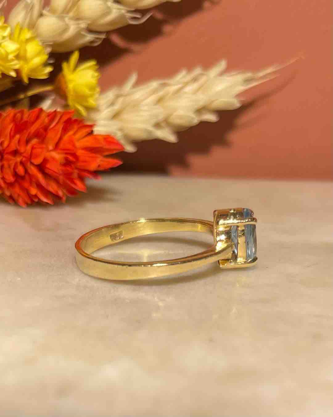 Bague Solitaire Topaze 1 carat "Riviera" - Elliade Paris