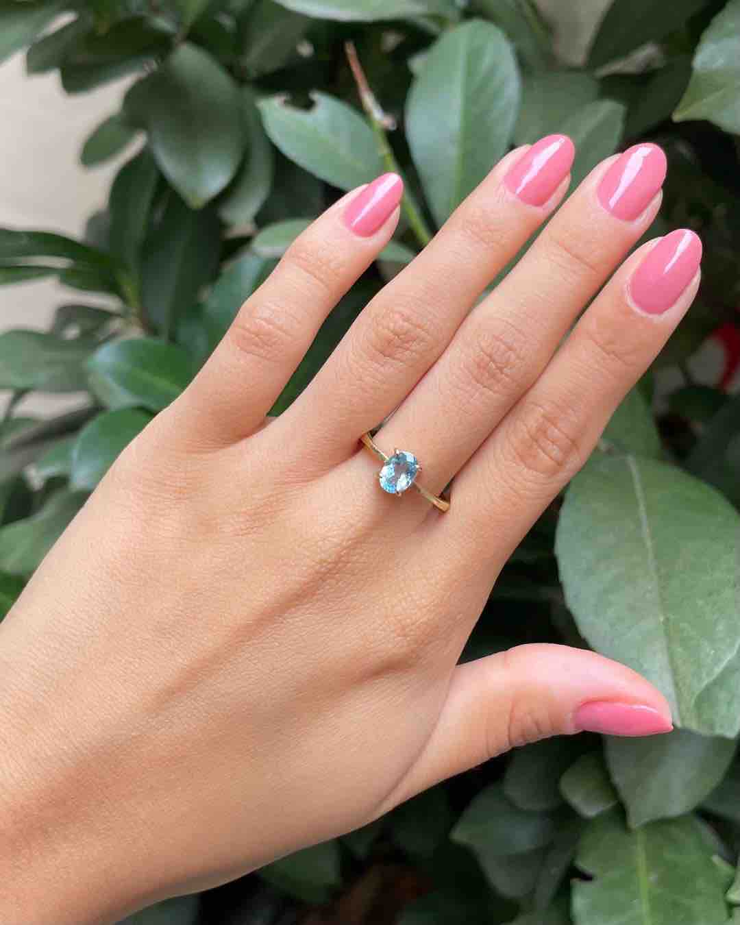 Bague Solitaire Topaze 1 carat "Riviera" - Elliade Paris