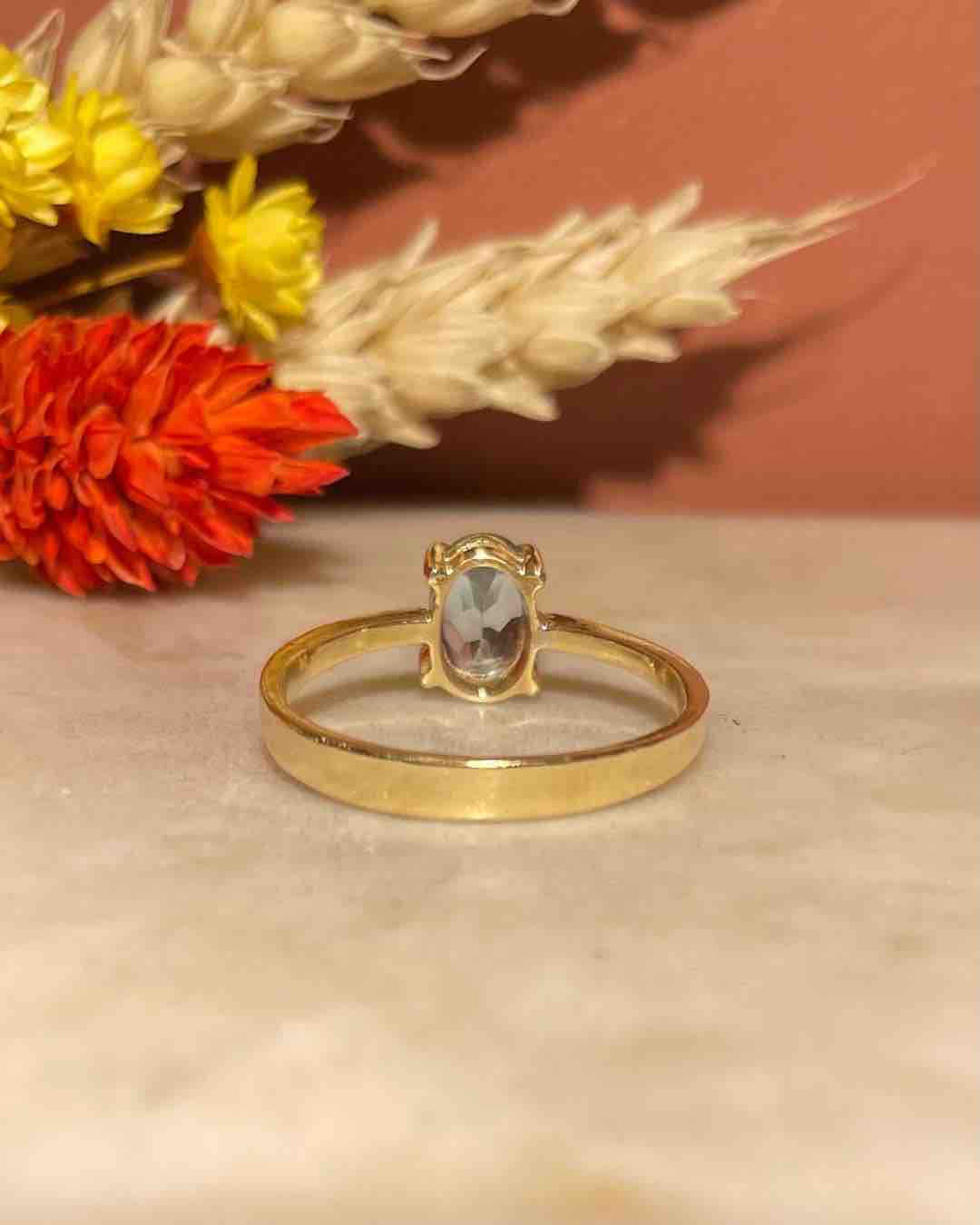 Bague Solitaire Topaze 1 carat "Riviera" - Elliade Paris