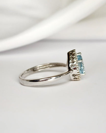 Bague Solitaire Topaze 1.50 carat &amp; Diamants "Romy" - Elliade Paris