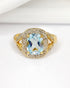 Bague Solitaire Topaze 2.20 carats & Diamants "Micheline" - Elliade Paris