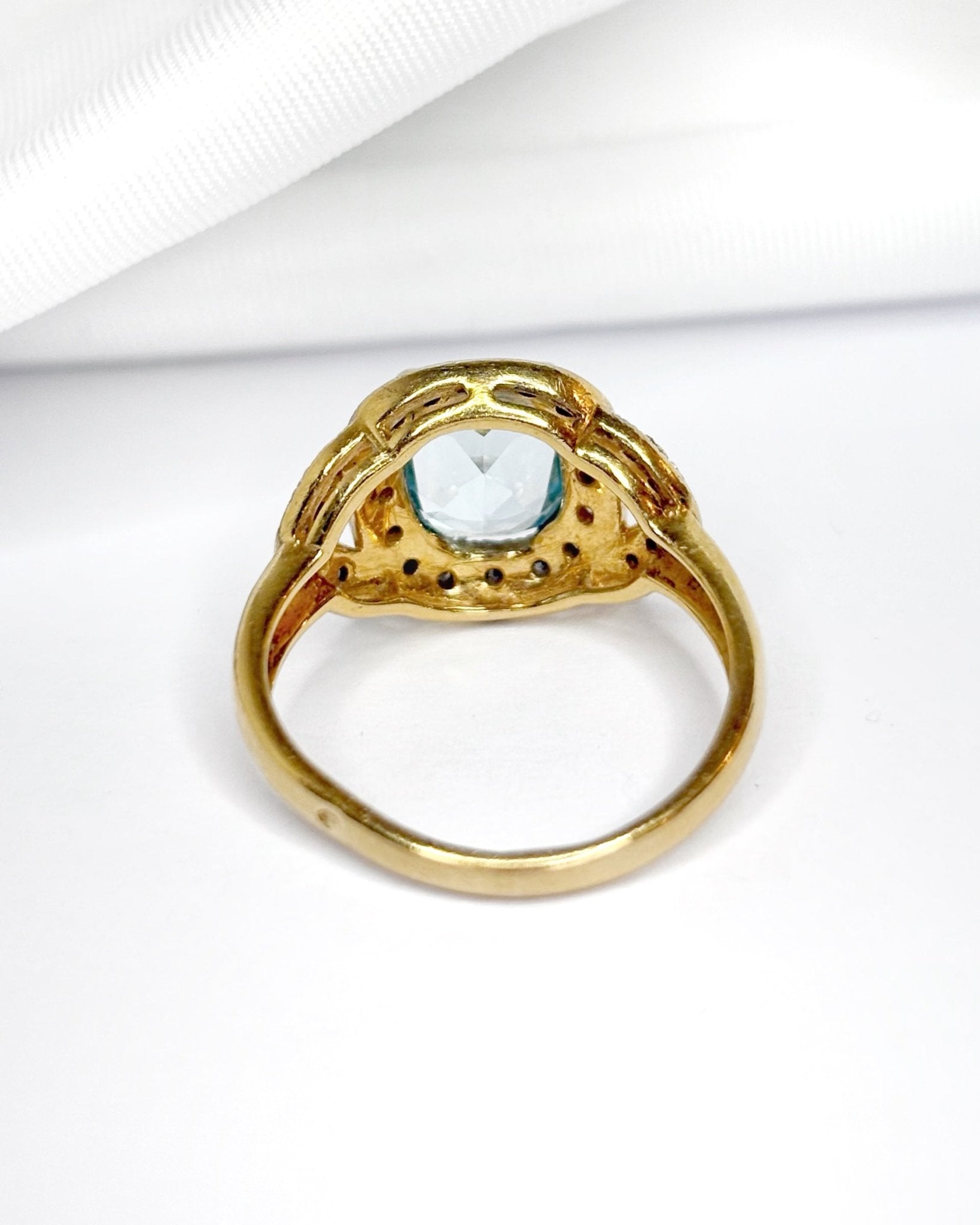 Bague Solitaire Topaze 2.20 carats &amp; Diamants "Micheline" - Elliade Paris