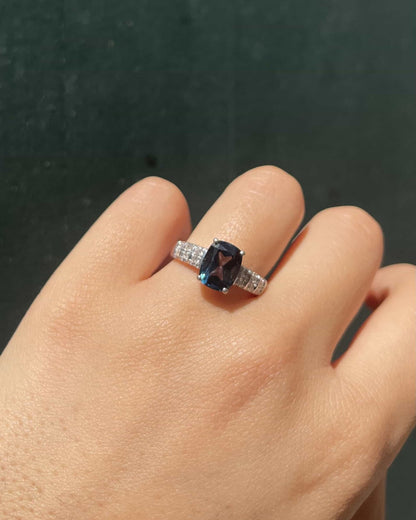 Bague Solitaire Topaze 2.90 carats &amp; Diamants &quot;Leila&quot; - Elliade Paris