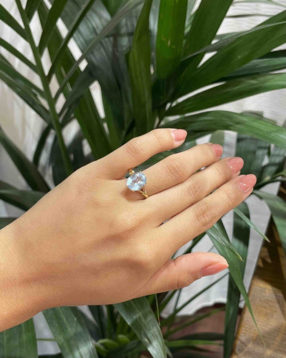 Bague Solitaire Topaze 3 carats &quot;Cataleya&quot; - Elliade Paris