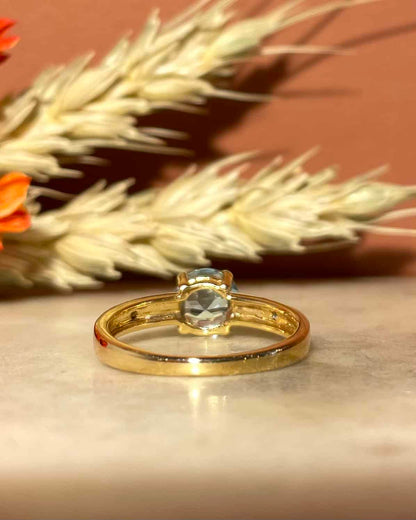 Bague Solitaire Topaze &amp; Diamants &quot;Jennah&quot; - Elliade Paris
