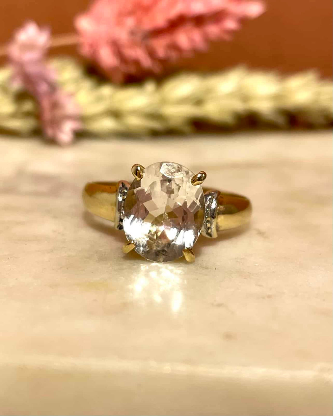 Bague Solitaire Topaze Rose 2.90 carats &quot;Taïla&quot; - Elliade Paris