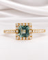 Bague Solitaire Tourmaline 0.70 carat & Diamants 0.24 carat "Velina" - Elliade Paris