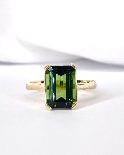 Bague Solitaire Tourmaline 3.10 carats 4.09g "Inès" - Elliade Paris