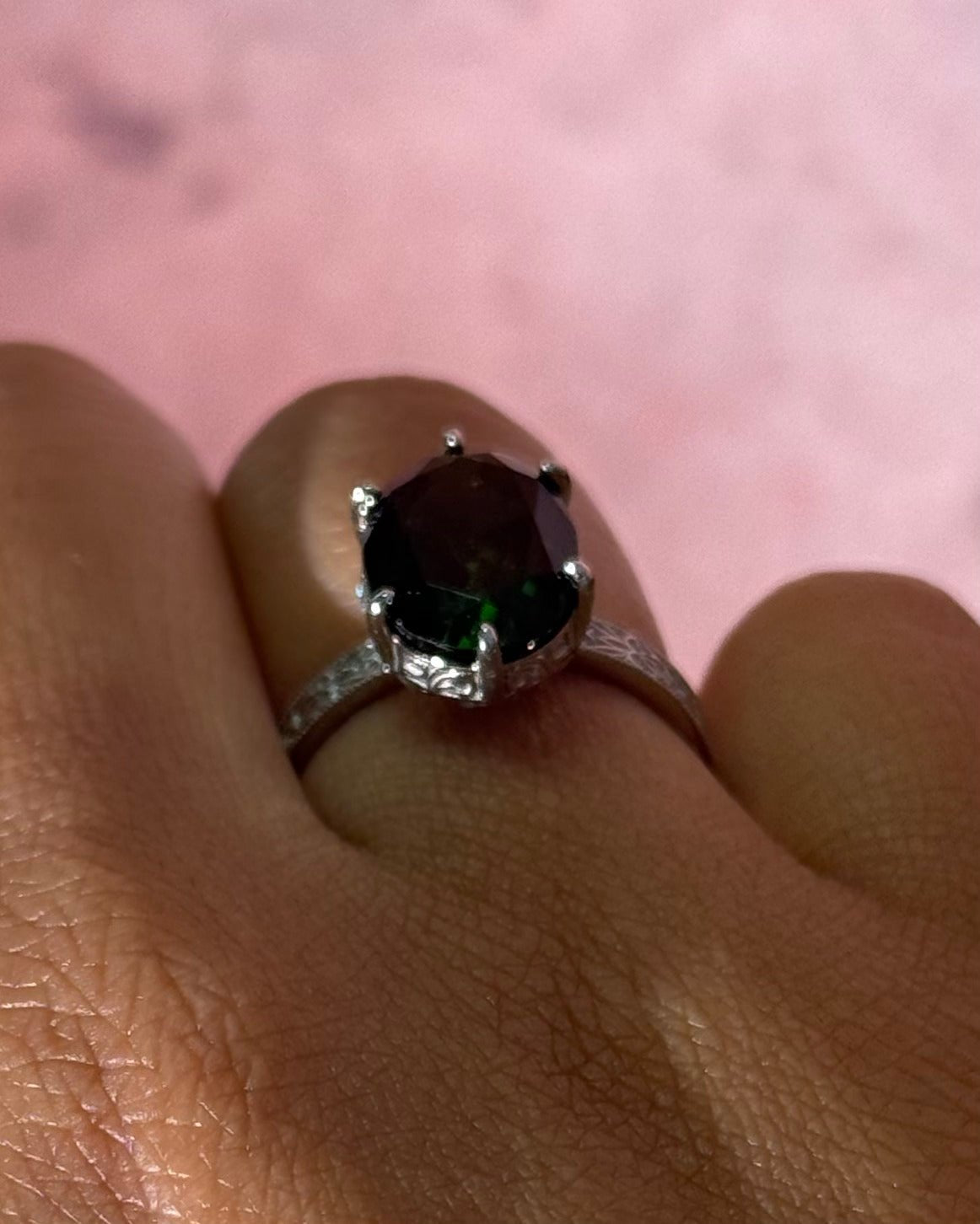 Bague Solitaire Tourmaline 4.37 carats &amp; Diamants "Irina" - Elliade Paris