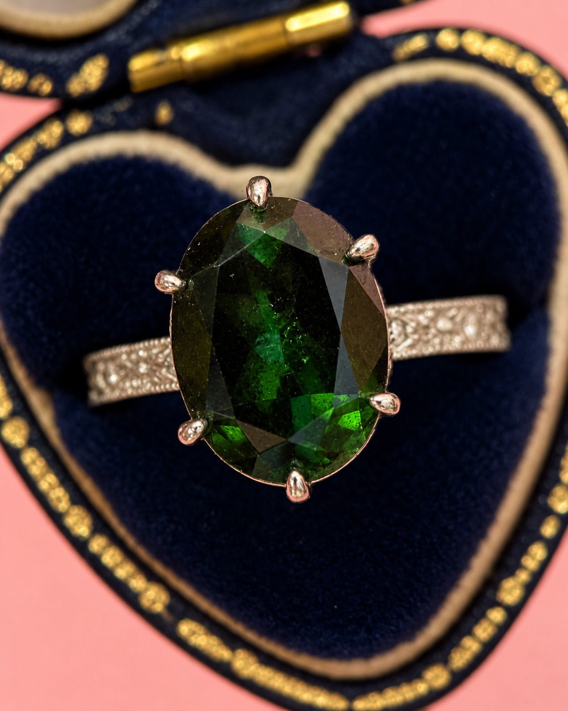 Bague Solitaire Tourmaline 4.37 carats &amp; Diamants "Irina" - Elliade Paris