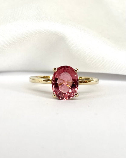 Bague Solitaire Tourmaline Rose 1.84 carat &quot;Leslie&quot; - Elliade Paris