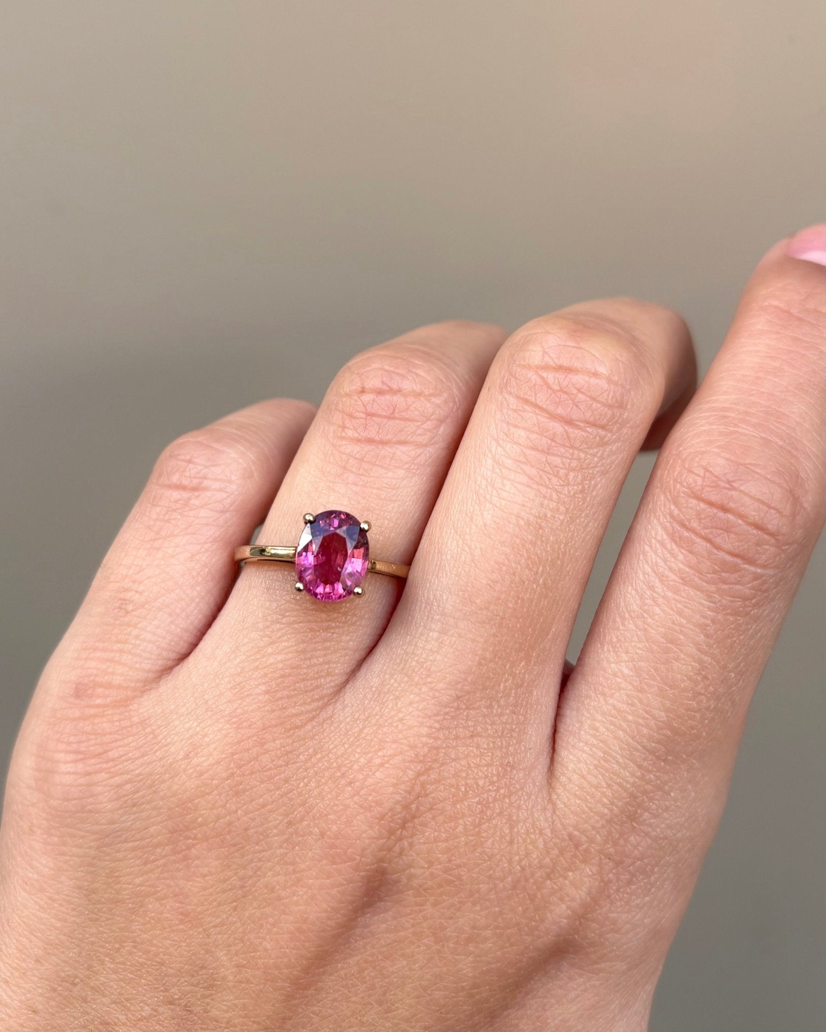 Bague Solitaire Tourmaline Rose 1.84 carat &quot;Leslie&quot; - Elliade Paris