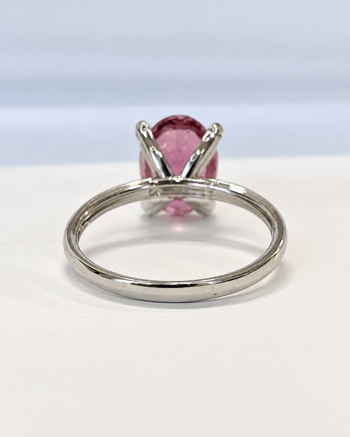 Bague Solitaire Tourmaline Rose 1.90 carat &amp; Diamants "Vicky" - Elliade Paris
