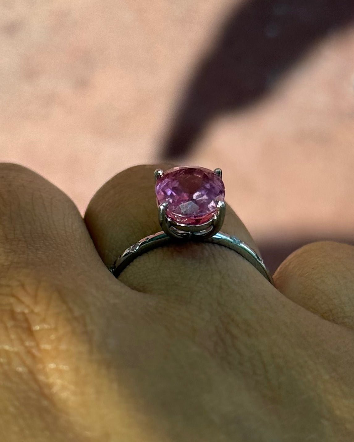 Bague Solitaire Tourmaline Rose 2.20 carats &amp; Diamants "Tania" - Elliade Paris