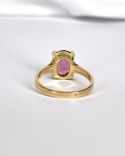 Bague Solitaire Tourmaline Rose 2.40 carats &amp; Diamants "Pauline" - Elliade Paris