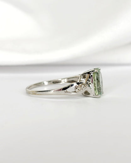 Bague Solitaire Tourmaline Verte 2.30 carats &amp; Diamants "Rita" - Elliade Paris