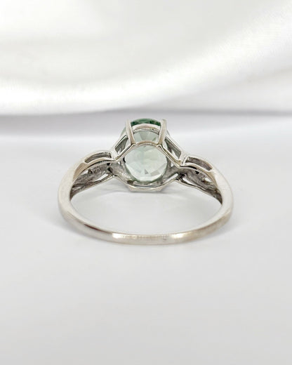 Bague Solitaire Tourmaline Verte 2.30 carats &amp; Diamants "Rita" - Elliade Paris