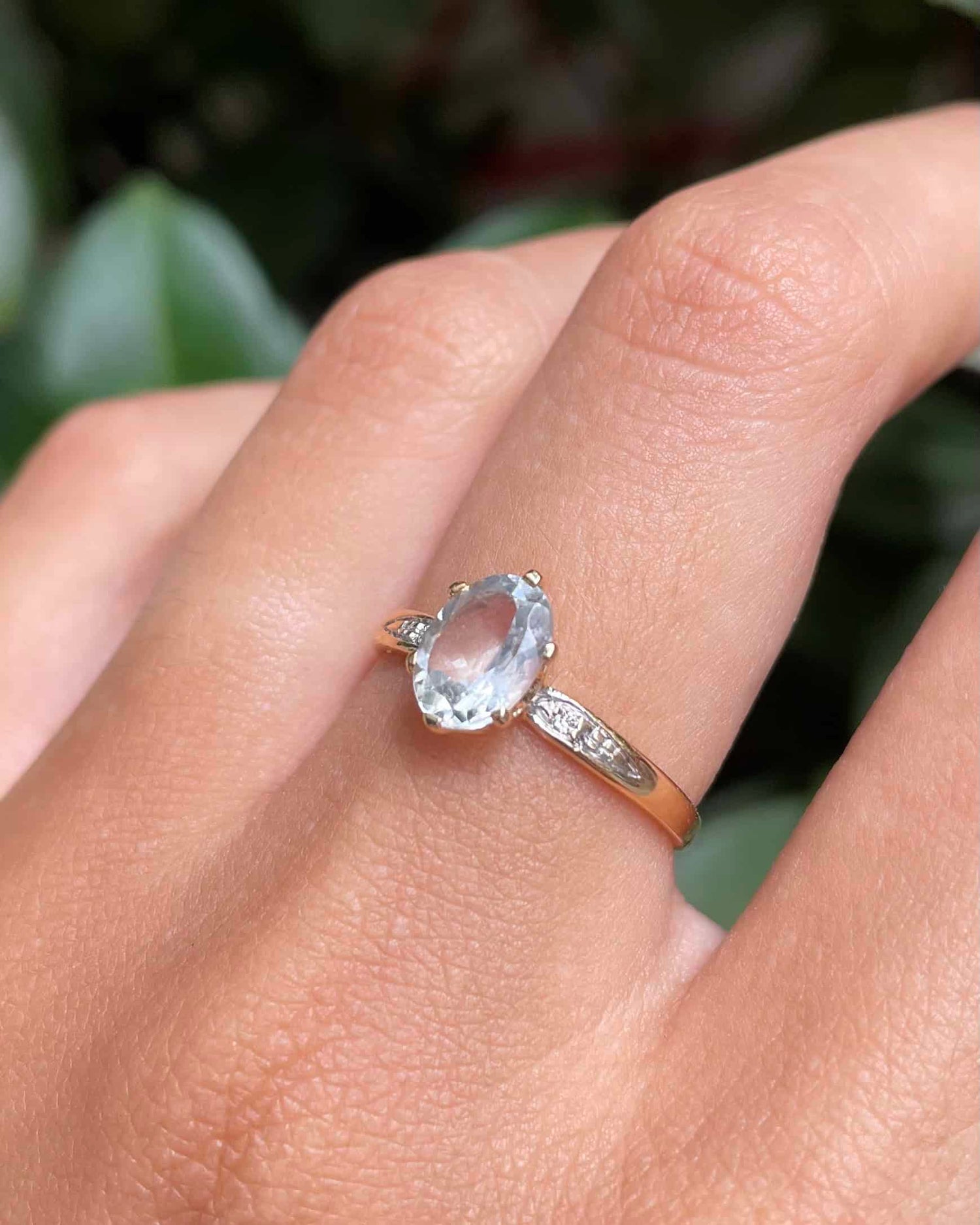 &quot;Sam&quot; 1.10 carat Aquamarine and Diamond Trilogy Ring