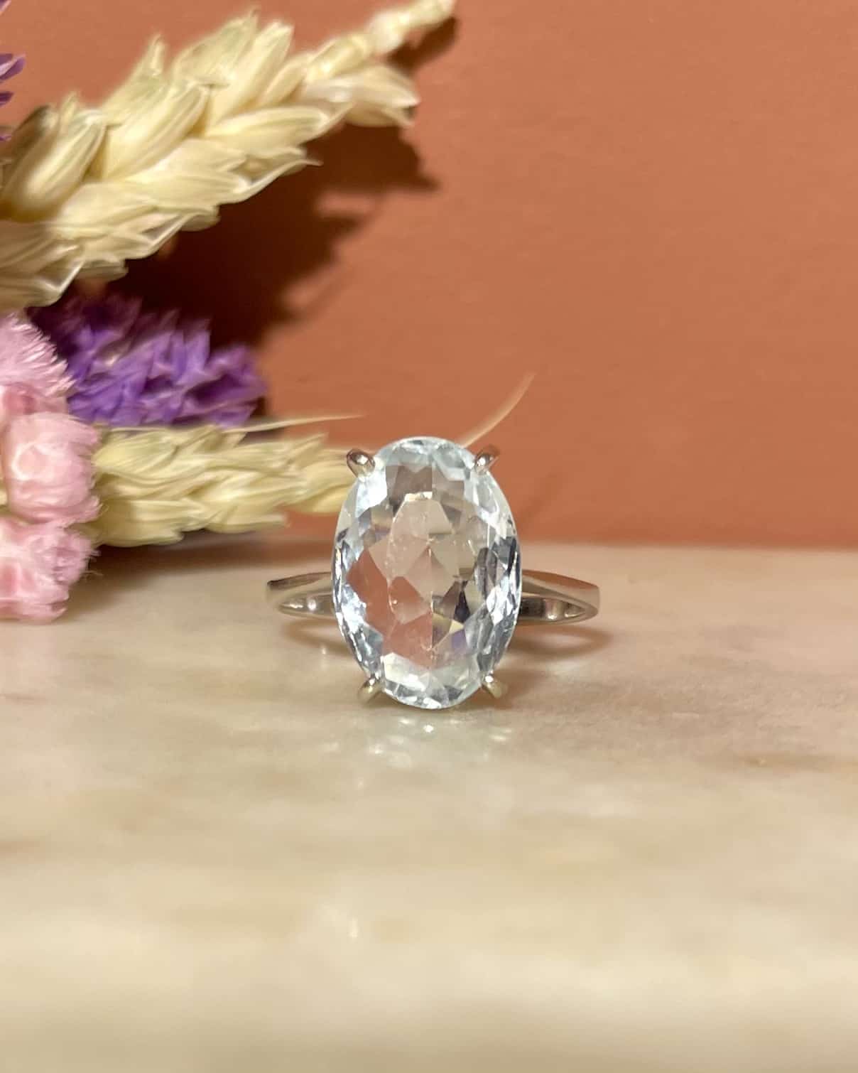 6.30 Carat Aquamarine Solitaire Ring "Silas"