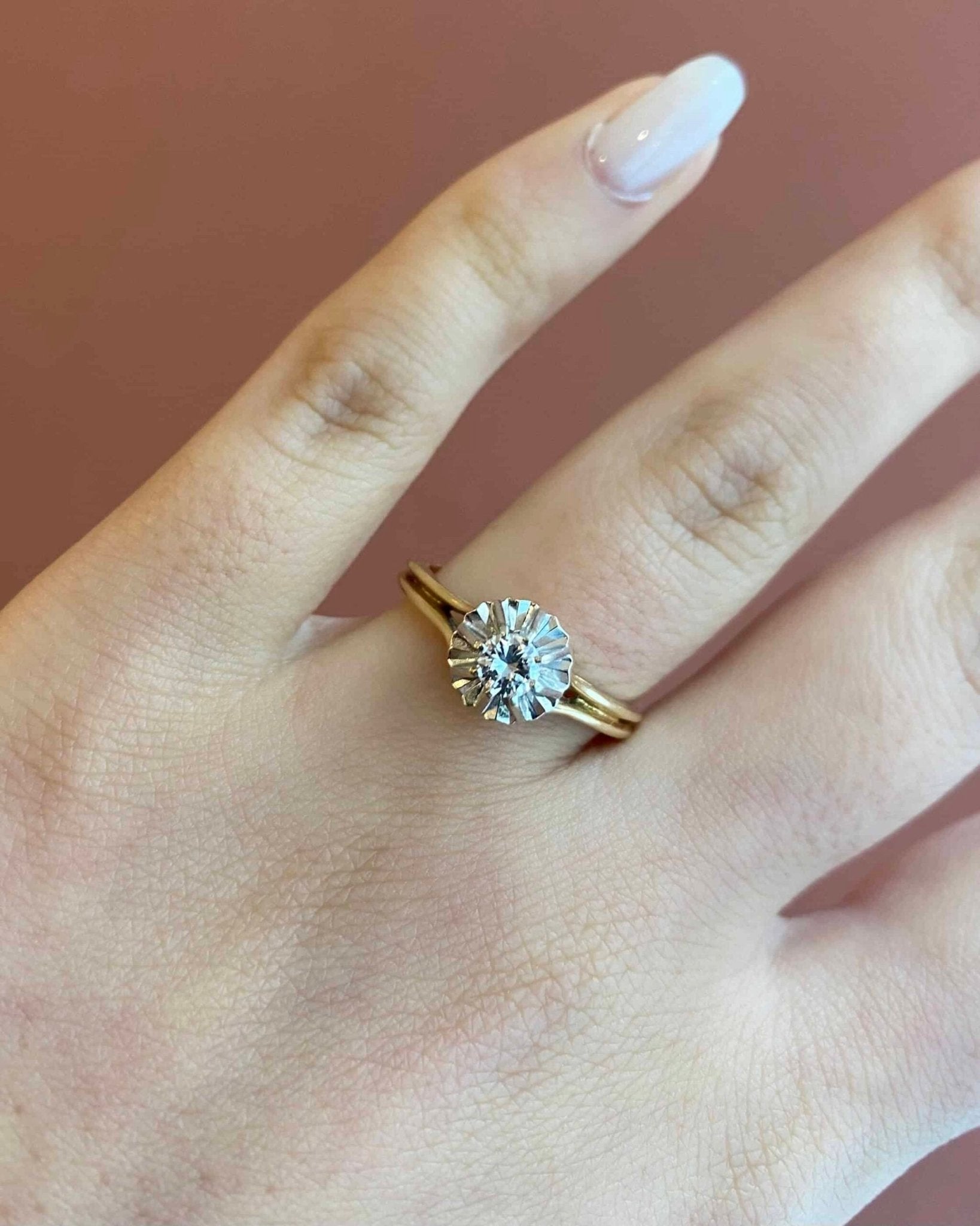 Bague Solitaire Vintage Diamant 0.25 carat &quot;Diane&quot; - Elliade Paris
