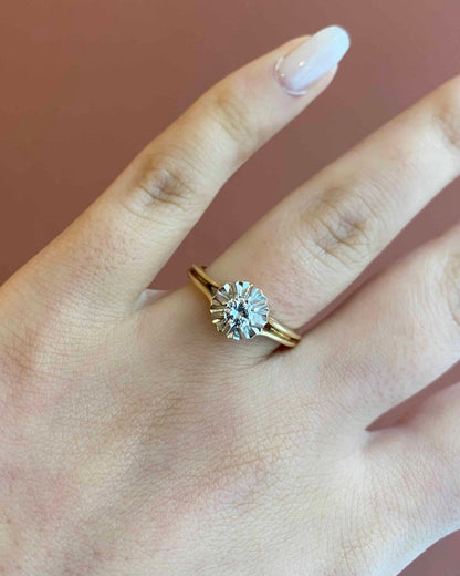 Bague Solitaire Vintage Diamant 0.25 carat &quot;Diane&quot; - Elliade Paris