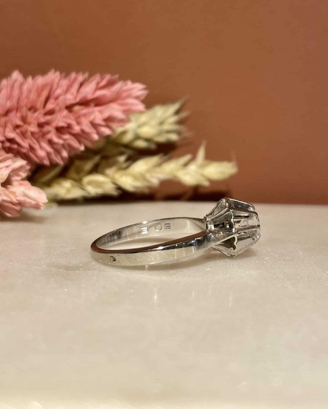 Bague Solitaire Vintage Diamant 0.50 carat &quot;Mounia&quot; - Elliade Paris